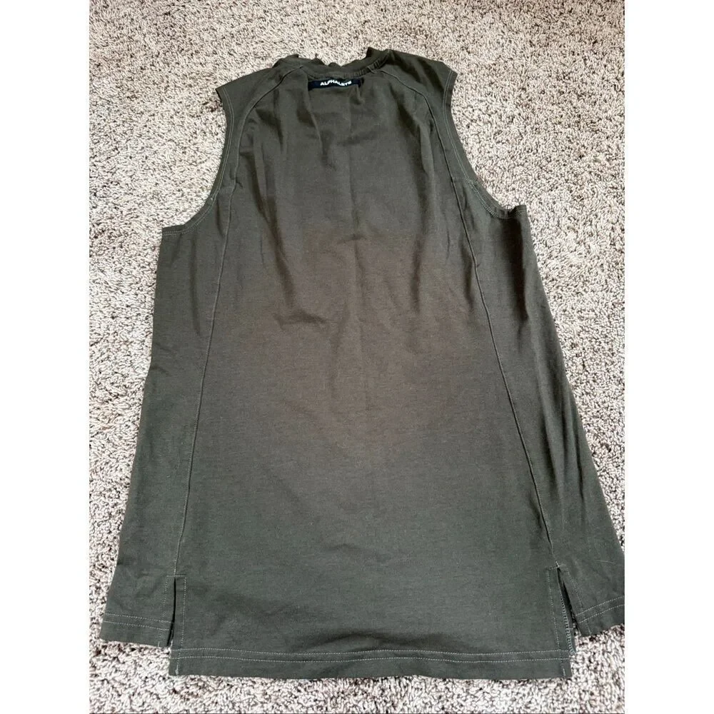Alphalete Olive Green Sleeveless High Neck Athletic Tank Top Women’s S/M